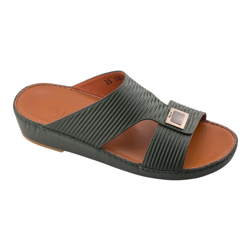 AJYAD Handmade Arabic Sandals For Men | Outdoor Mens Slippers | Everyday Flip Flops Open Toe | Arabic Genuine Shamwa Leather | New Design | Tan Footbed | Comfortable & LightWeight - Image 1